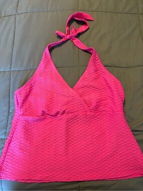 Lands' End Hot Pink Halter Tankini Top